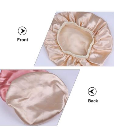 3-Piece Satin Sleeping Cap Set - Silky Hair Bonnet & Night Hat for Travel - White & Pink | Ideal Sleep Headgear - Buy Online on GoSupps.com