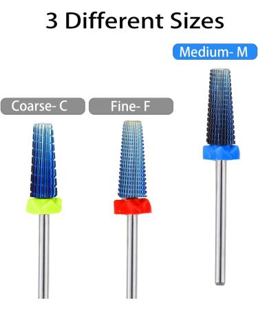 Akylin 5 in 1 Nail Drill Bits Carbide Tapered Bit 3/32" Shank - Manicure Nail Art Acrylic/Hard Gel Fast Remover Two Way Rotate(Medium) Medium-M Type-A - Buy Online on GoSupps.com
