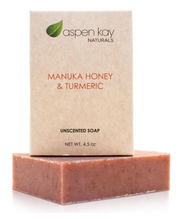 Aspen Kay Manuka Honey & Turmeric Soap Bar - Unscented Turmeric Honey Soap Bar with Natural & Organic Ingredients - All Skin Types Honey Tumeric Soap Bar - Face & Body Bar Soap for Women & Men - Buy Online on GoSupps.com