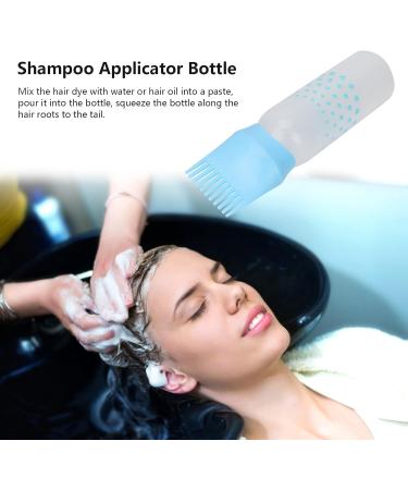 LIYJTK Shampoo Applicator Bottle Refillable Blue Hair Washing Squeeze Bottle Root Comb Applicator Bottle for Hair Salon - Buy Online on GoSupps.com