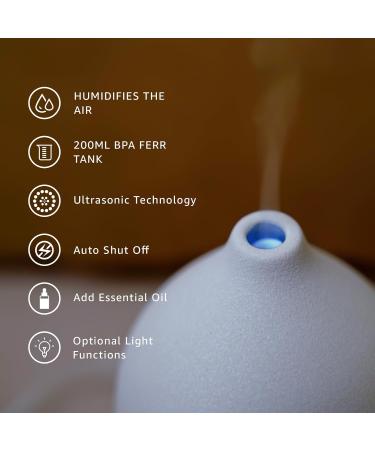 200ML Ceramic Aromatherapy Diffuser - Essential Oil Diffuser with 7 Color Lights & Auto Shut Off for Home & Office | Wood Grain Base - Buy Online on GoSupps.com