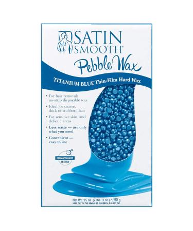 Satin Smooth Titanium Blue Pebble Wax, 35 oz 35 Ounce (Pack of 1) Titaniun Blue 35 oz