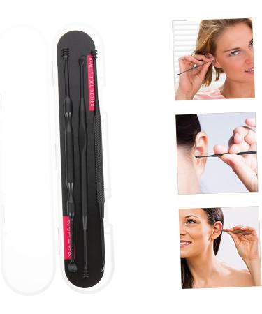 DOITOOL 1 Set Stainless Steel Ear Pick and Earwax Remover - Household Ear Cleansing Tool Set for Convenient Ear Cleaning - Black - Buy Online on GoSupps.com