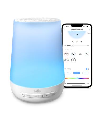 Baby Sound Machine with Night Light, BABYMUST Portable White Noise Machine for Adults Kid Sleeping, 34 Soothing Sounds, Control Remotely via App-WiFi, Baby Sleep Machine for Travel Office Home BM01