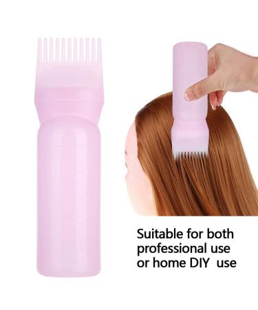 80ml Pink Hair Color Dispenser Pump Bottle with Gradual Scale & Comb Brush - Ideal Salon Styling Tool - Buy Online on GoSupps.com