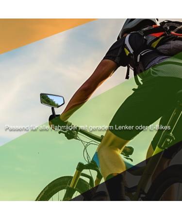 CLMILY Z Bicycle Mirror - Convex Automotive Glass Lens Rotatable E-Bike Handlebar End Mirror Scratch-Resistant Universal Left Side - Buy Online on GoSupps.com