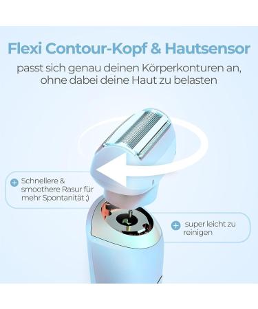 Silky Glide Pro - The Professional-Grade Electric Shaver and Trimmer for Women - Perfect for Use on Face Legs and Armpits(Blue) - Buy Online on GoSupps.com