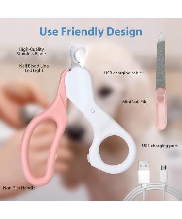 LED Light Cat Nail Clipper: Professional Clippers for Cats, Dogs, and Small Animals - Pink - Buy Online on GoSupps.com