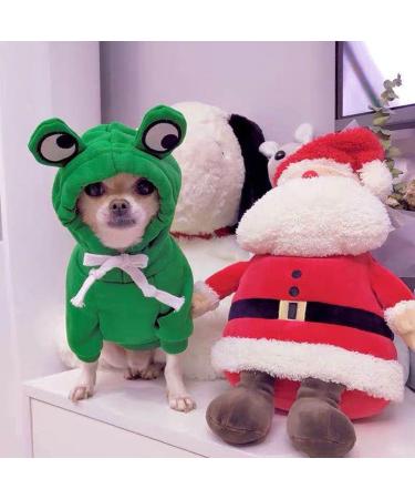 Xiaoyu Frog Pet Costume | Christmas Dog Hoodie & Halloween Cosplay Fleece Sweatshirt for Small Puppies - Buy Online on GoSupps.com
