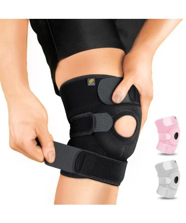 Bracoo KS10 Kniebandage for women and men's knee |Knee supports with a patella opening - neoprene knee band ideal for volleyball basketball fitness sports and everyday life (black) - Buy Online on GoSupps.com