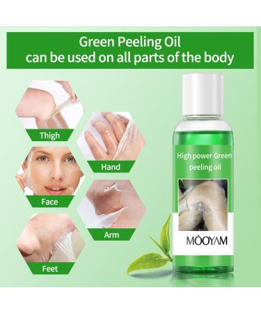 Peeling Oil for Dark Skin - Green Facial & Body Exfoliating Solution with Hyaluronate | Chemical Peel for Dark Spots - 3.66 OZ - Buy Online on GoSupps.com