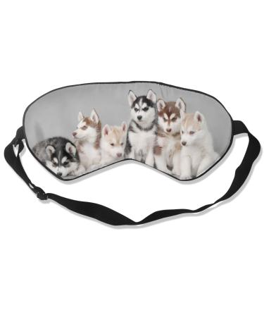 AMRANDOM Skin-Friendly Polyester Eye Mask for Sleeping Smooth Eye Mask Dogs Husky 99 percent Blindfold with Adjustable Head Strap Gift for Woman Girls Bedtime Sleep Nap Travel One Size Dogs Husky 1 Count (Pack of 1)