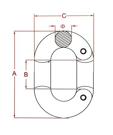 Stainless Steel 316 Chain Connecting Link 5/16 (8mm) Marine Grade Connector - Buy Online on GoSupps.com