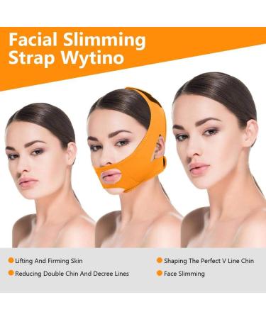 Facelift Slimming Belt for Women Double Chin Reducer V Line Cheek Lift Thin Mask Strap Anti Wrinkle Bandage (Orange) - Buy Online on GoSupps.com