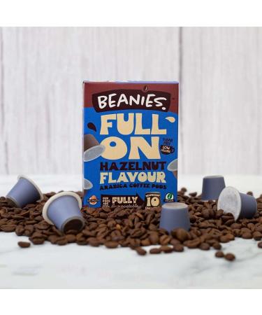 Beanies Hazelnut Flavour Arabica Nespresso Compatible Coffee Pods Pack of 6 (Total 60 Pods) - Buy Online on GoSupps.com
