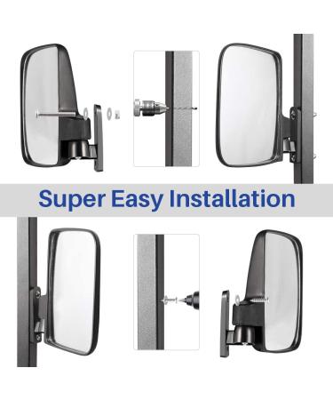 BETOOLL HW9008 Golf Cart Folding Side View Mirrors for Club Car, EZGO, Yamaha, Star, Zone Carts - Buy Online on GoSupps.com