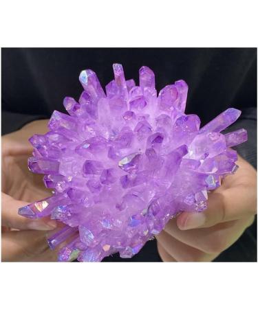 Amethyst Stone 1pc Quartz Crystal Purple Rainbow Titanium Cluster Reiki 300G Natural Stones and Minerals - Buy Online on GoSupps.com