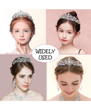 Crystal Rhinestone Wedding Tiara Crown - Elegant Silver Bridal Headpiece for Women and Girls - Buy Online on GoSupps.com