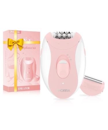 Epilator for Women, 2 in 1 Epilator Hair Removal with Electric Razor, Cordless Women Electric Tweezers with 18 for Dry Use, Portable Epilator for Women with LED for Legs, Arms, Armpit