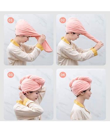 3-Piece Microfiber Hair Turban Towel Set | Quick-Drying Super Absorbent for All Hair Types - White Blue & Pink - Buy Online on GoSupps.com