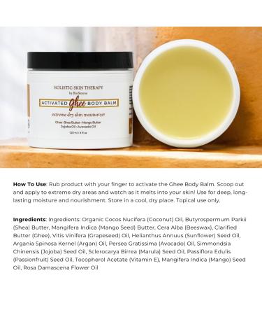 Activated Ghee Body Oil & Balm - Premium Shea Moisturizer for Extra Dry Skin | Nourishing Ghee Shea Butter & Coconut Oil | After Sun Care (8 oz - Buy Online on GoSupps.com