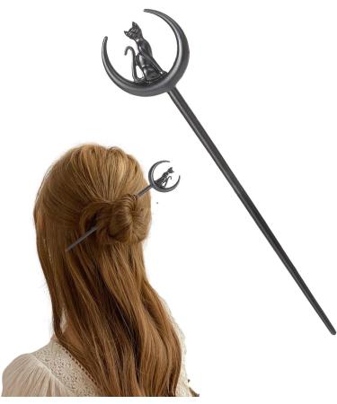 Pins - Fashionable Fine Hair Hair Styling Pins | Hair Clips Hair Grips Stylish Hair Accessories Cat Moon Fashionable Girls Hair Forks Hair Ponytail Holders Hair Pin for Travel Daily Life - Buy Online on GoSupps.com