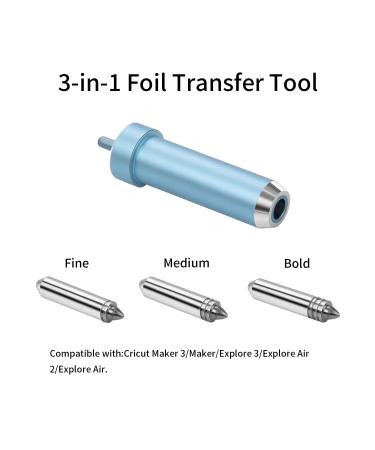 Foil Transfer Tool Kit for Cricut Machines - Artarron 3-in-1 with Housing Replacement - Fine, Medium, Bold Blades - Light Blue - Buy Online on GoSupps.com