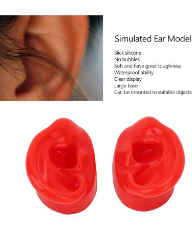 Simulated Couple Human Ear Model - Soft Silicone Ear for Hearing Support & Acupuncture Demonstration (Red) | International Shipping Available - Buy Online on GoSupps.com