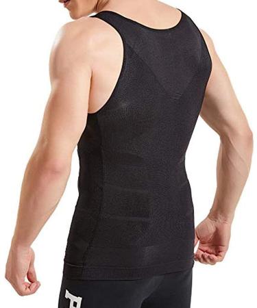 Aptoco Men's Compression Shirt Body Shaper Gynecomastia Undershirt - Black Medium - Buy Online on GoSupps.com