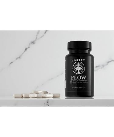 Cortex Flow Lion's Mane Supplement 36:1 Dual Extract 30 Capsules USA Made 150mg Hericium Erinaceus - Buy Online on GoSupps.com