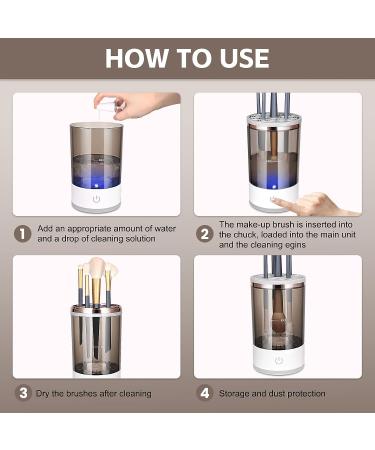 Electric Makeup Brush Cleaner Machine with Storage Box - KKL Cosmetic Brush Spinner - Buy Online on GoSupps.com