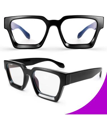 VISOONE Blue Light Blocking Glasses | Rectangle MultiColor Frame for Men & Women | Preppy Chic Look | RIVER River Upg Black - Buy Online on GoSupps.com