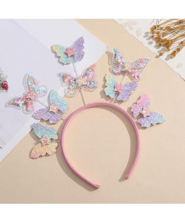 JSGHGDF Glittering Powder Headband Aesthetic Butterfly Hairhoop Festival Headdress Girls Party Headwear Valentines Hairpiece - Buy Online on GoSupps.com