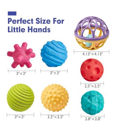Montessori Sensory Balls for Babies 6-12 Months | Baby Rattle & Textured Hand Catching Toys for Toddlers 1-3 | Colorful Balls for Baby Development 3-6 9 Months Old - Buy Online on GoSupps.com