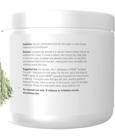 NOW Solutions European Clay Powder - 6-Ounce Pack - Detox Facial Cleansing Mask - Buy Online on GoSupps.com