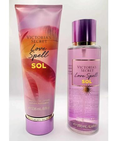 2 VS fragrance lotion 8 fl oz & perfume mist 8.4 fl oz bundle set (Sol Love Spell)