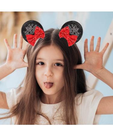 Bartosi Mouse Ears Hair Clips Set - Sequin Minnie Ear Clips for Women & Girls | Disney Costume Theme Party Accessories (2 PCS) - Buy Online on GoSupps.com