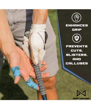 Grip Mamba Elastic Athletic Finger Tape 1 Wide - 3 Roll Pack Blue | Premium Adhesive for Hand & Thumb Protection, Enhanced Grip | Ideal for Sports, Golf, Tennis, BJJ, Basketball, Climbing - Buy Online on GoSupps.com