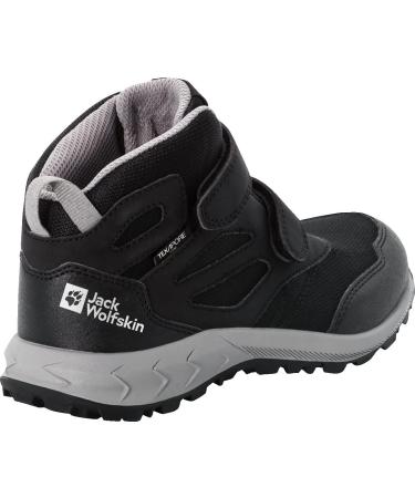 Jack Wolfskin Unisex Kids Woodland Texapore Mid Vc K Walking Shoe - Size 30 EU - Black Grey - International Shipping Available - Buy Online on GoSupps.com