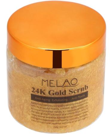 24k Gold Exfoliator Body Scrub Ultra Moisturizing Facial Scrub & Exfoliating Body Scrub With Collagen And Stem Cell Infused Collagen And Stem Cells Blackheads Acne Scars  - Buy Online on GoSupps.com