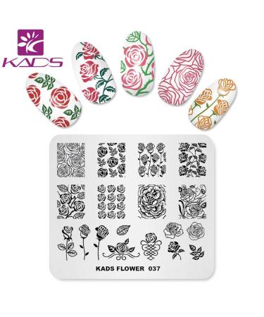 KADS Flower Series Nail Art Stamp Plate - DIY Nail Stamping Template - Buy Online on GoSupps.com