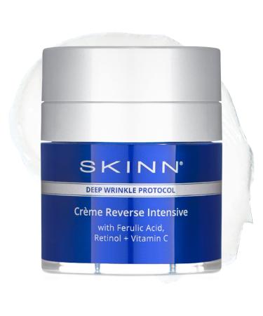 SKINN Cr me Reverse with Ferulic Acid  Retinol and Vitamin C - Cr me Reverse Intensive - Anti-Aging Cream with Hyaluronic Acid to Plump Skin and Smooth Wrinkles. Ferulic Acid  Retinol and Vitamin C Help to Reduce Fine Li...