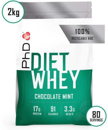 PhD Nutrition Diet Whey Protein Powder - Lean Chocolate Mint 2kg (80 Portions) - Sugar-Free Optimal Performance - Buy Online on GoSupps.com