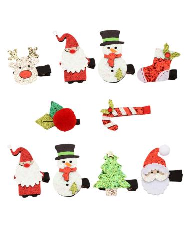 ABOOFAN 8 Sets Christmas Suit Hairpin Christmas Hair Grips Hairpin for Xmas Santa Hair Clips Elk Santa Hair Barrettes Xmas Hair Women s Suits Christmas Hair Clip Cloth Bobby Child Antlers