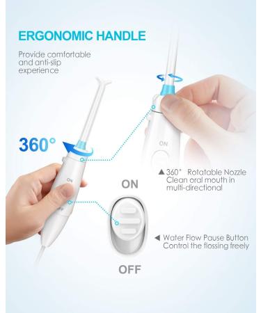 Professional Water Flosser for Braces & Teeth Cleaning - Electric Dental Oral Irrigator with 10 Pressure Levels & 7 Jet Tips | 600ML Capacity - Buy Online on GoSupps.com