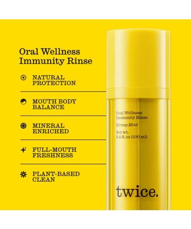 Twice Alcohol-Free Mouthwash - Strong Mint Immunity Rinse - Teeth Whitening & Gum Health - Fresh Breath - 3.4 Fl Oz (Pack of 1) - Buy Online on GoSupps.com