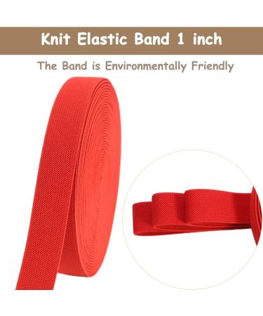 JESEP 1 inch Red Knit Elastic Band - 10 Yards Double-Side Twill Woven Spool for Sewing, Wigs, Skirts - Heavy Stretch Elastic for Waistband - Craft DIY Projects - Buy Online on GoSupps.com