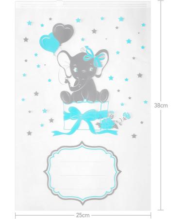 12 Transparent Newborn Hospital Bags with Closure - Perfect Birth Gift Idea 38x25cm (Blue) - Buy Online on GoSupps.com