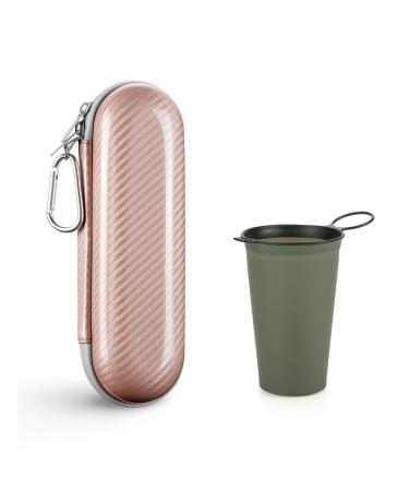 Travel case toothbrush electric for brown oral-b pro for Philips Sonicare Portable hard shells travel etui and camping dishes Cuping cups cup wearable foldable and leak-proof ros gold & cup