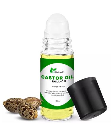 Rii Naturals Castor Oil Roll On Cold Pressed Castor Oil Helps Promote Fuller Lashes & Brows All-Natural Hexane Free Travel-Friendly Hydrates Dry Skin & Cuticles